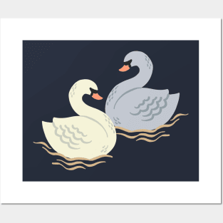 Swan Pair Posters and Art